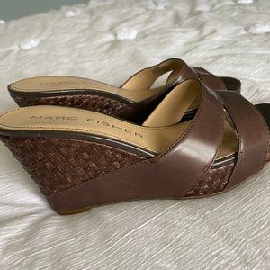 Marc Fisher Leather Wedge Sandals